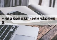 小程序開發(fā)公司哪家好（小程序開發(fā)公司哪里強(qiáng)）