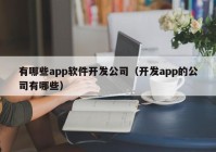 有哪些app軟件開發(fā)公司（開發(fā)app的公司有哪些）