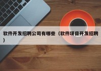 軟件開發(fā)招聘公司有哪些（軟件項目開發(fā)招聘）