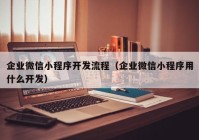 企業(yè)微信小程序開(kāi)發(fā)流程（企業(yè)微信小程序用什么開(kāi)發(fā)）