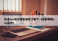 抖音seo優(yōu)化排名輕松了解下（抖音視頻seo軟件）