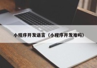 小程序開發(fā)語言（小程序開發(fā)難嗎）