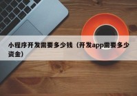 小程序開發(fā)需要多少錢（開發(fā)app需要多少資金）