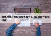 深圳軟件開發(fā)公司排名前十名（深圳軟件企業(yè)排名）