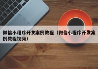 微信小程序開發(fā)案例教程（微信小程序開發(fā)案例教程視頻）