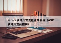 aspice軟件開發(fā)流程業(yè)內(nèi)薪資（ASP軟件開發(fā)員招聘）